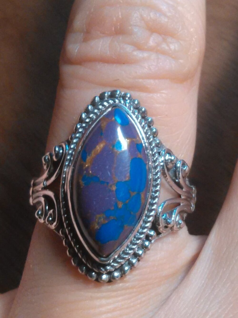 Mojave Purple Turquoise Sterling Silver Ring (Size 6)